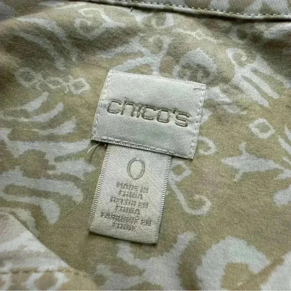 Chico’s Women’s Top Size 0 Small Long Sleeve Button Up Beige High Low Tunic - Picture 10 of 14